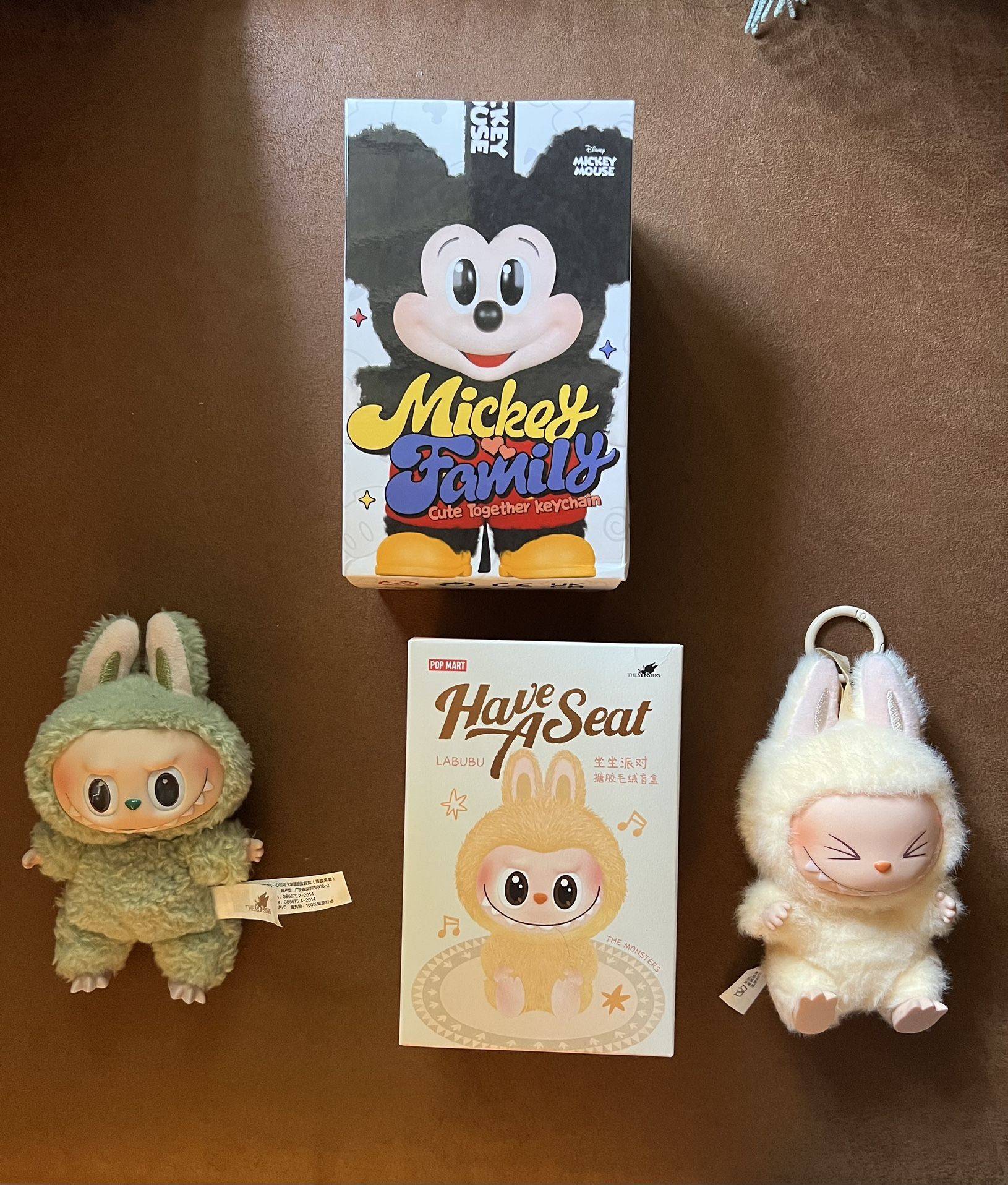 Popmart Labubu & Mickey Family Pendants
