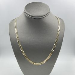 SOLID! 14KT YELLOW GOLD 25” CURB LINK CHAIN 5.75MM 36.3GR