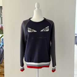 Fendi - Bugs Logo-Appliquéd Wool Sweater - Men - Navy