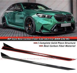 25-26 BMW M5 MP Style Real Carbon Fiber Side Skirt Extensions