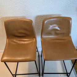 Two Whiskey Brown Counter/Bar Stools