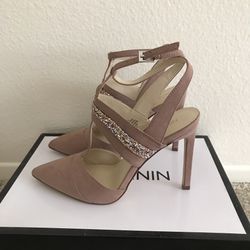Nine West Blush Suede Caged Pumps Size 5.5