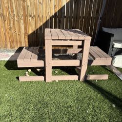 Kids Wooden Picnic Table Bench $25