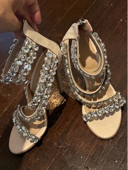 Nude Rhinestone Strappy High Heel Sandals