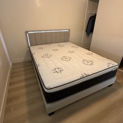 Queen Bed
Platform Bed W/ Built-In LED Lights

Color: Gray.     Cama  Queen Size Con Luz Led / Colchon Incluido  