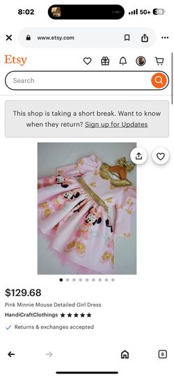 Pink Minnie Mouse Detailed Girl Dress Size 3