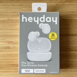 heyday Plus Series True Wireless Bluetooth Sweat Resistant Earbuds White NEW