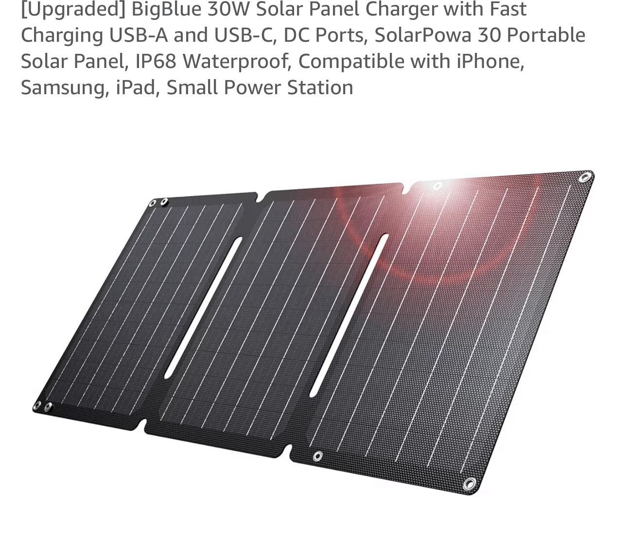 BigBlue 30W Solar Panel Charger