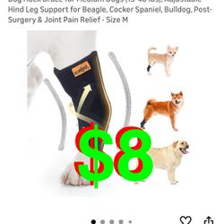 Dog Hock Brace for Medium Dogs (15-40 lbs), Adjustable Hind Leg Support for Beagle, Cocker Spaniel, Bulldog, Post-Surgery & Joint Pain Relief - Size M