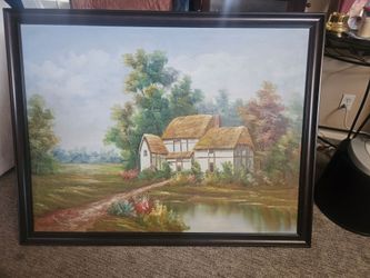 Art Work with dark wooden fram