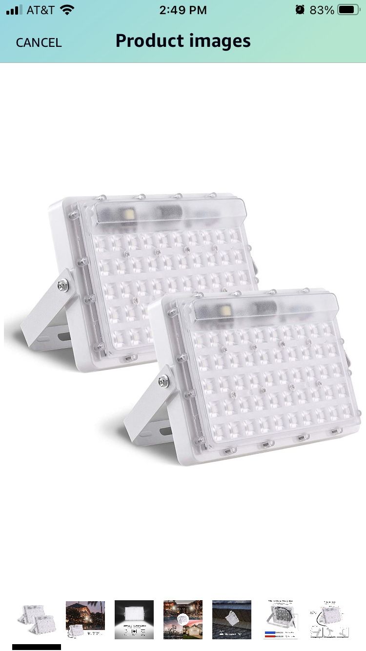 2 Pack 50W LED Flood Light Outdoor 6000K 5000lm IP67 Waterproof Super Bright LED Security Light Landscape Floodlight for Outdoor Playground Garden Yar
