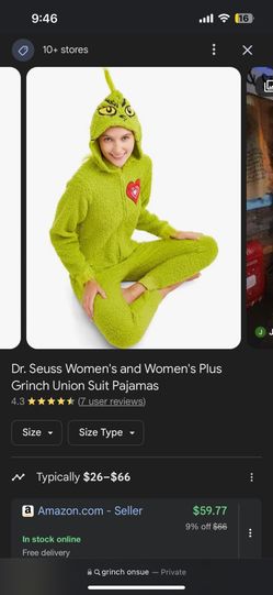 Grinch Onsie Pajama (M)