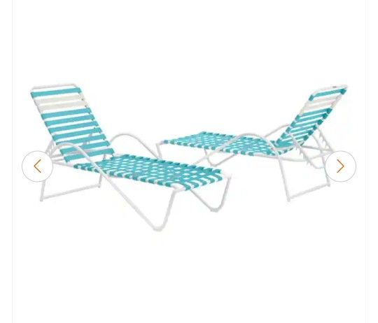 New Hampton Bay Melrose Park Blue Adjustable Outdoor Strap Chaise Lounge with Aluminum Frame I have a few available. Retail: $250 each asking $40 eac