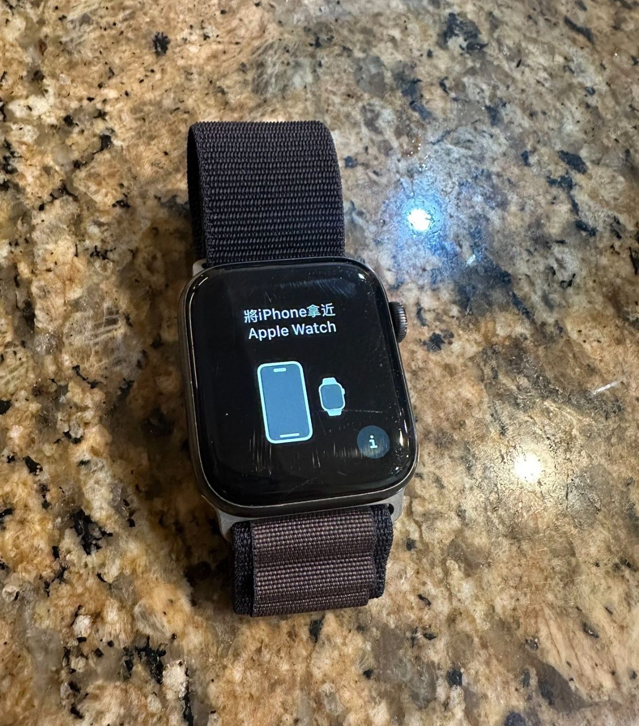 Apple Watch Series 44mm GPS Space Gray With Brown/black Elastic Band
