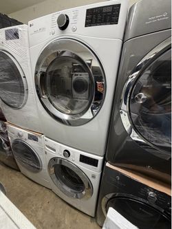 LG steam washer and dryer white front load  like new condition
