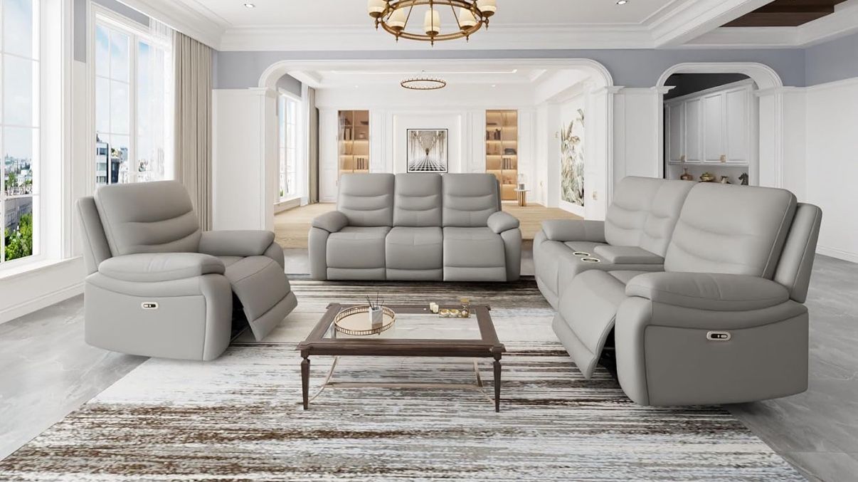 New Power Reclining Couch 3-Pc Set — Sofa • Loveseat • Chair