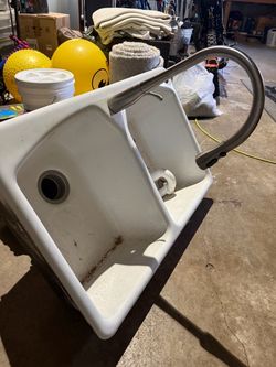 Kohler Sink w/ faucet, garbage disposal, and drain pipe