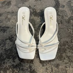 White Kitten Heels