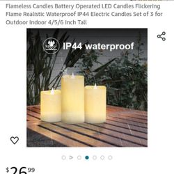 *Selling Electric Candles Set Of 3 For Outdoors 