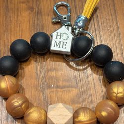 Silicone Bead Bracelet Key Holder 
