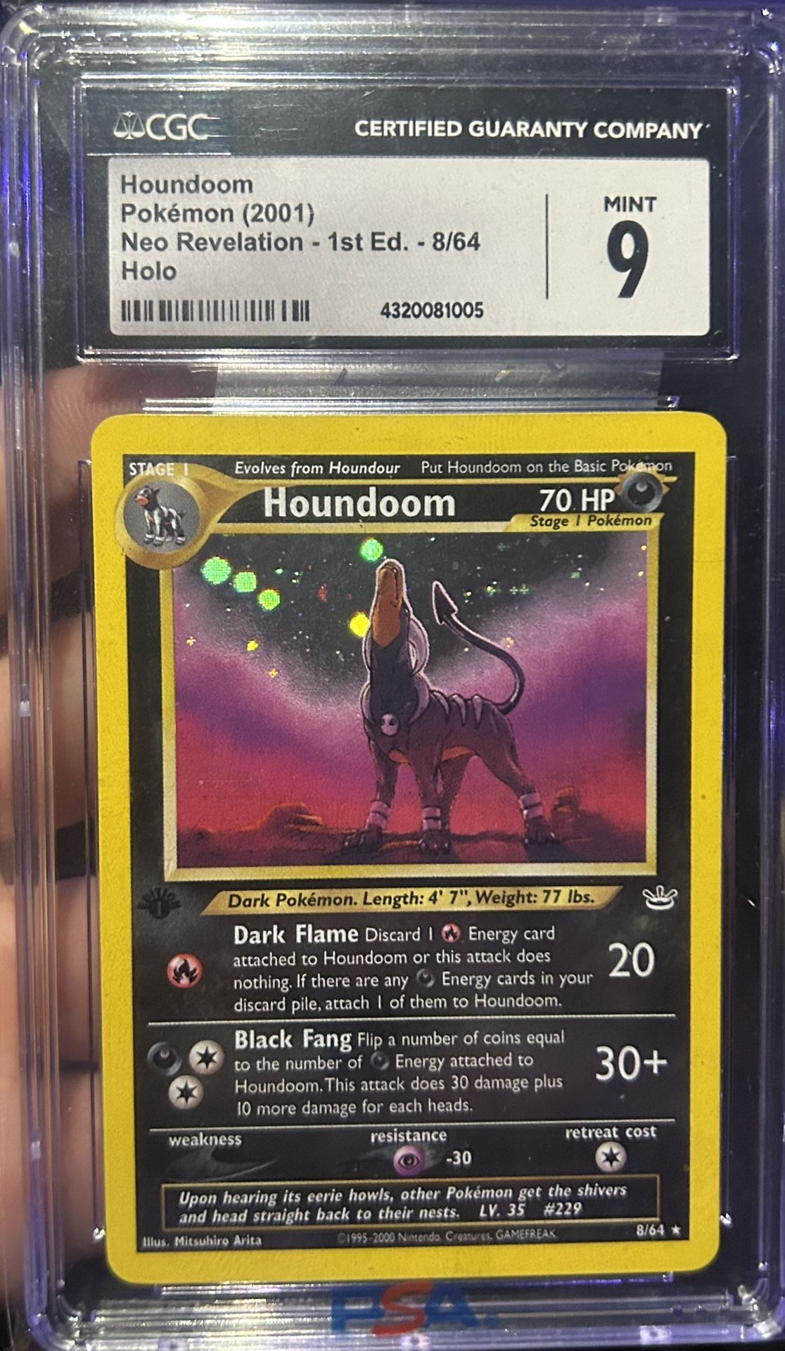 2001 Pokémon Neo Revelation 1st Edition Houndoom Holo CGC 9
