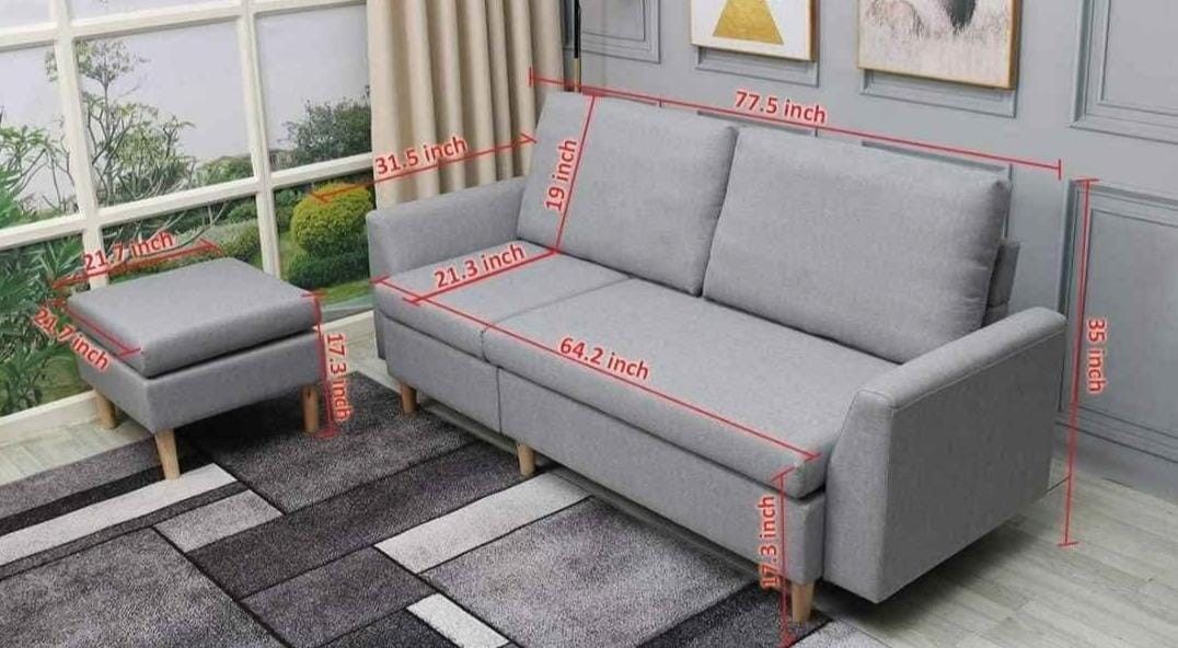 L SHAPE SECTIONAL COUCH With Reversible Chaise