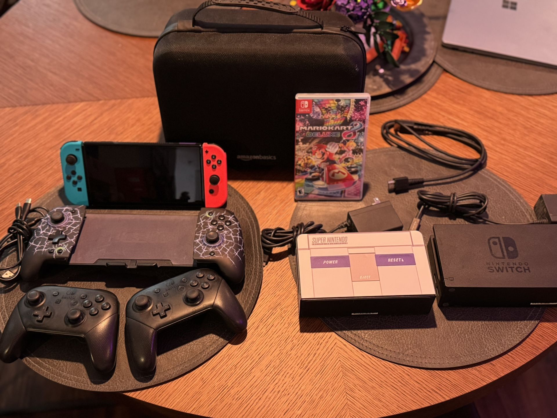 ๐ฎ Nintendo Switch OLED Bundle + Mario Kart 8 + 2 Pro Controllers + 2 Docking Stations + Carrying Case! ๐ฎ