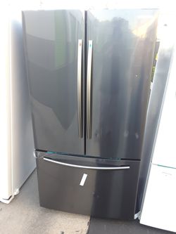 New refrigerator black stainless