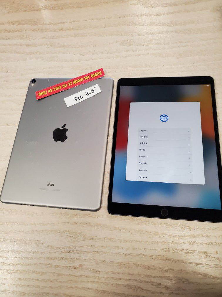 Apple iPad Pro 10.5 Inch - $1 DOWN TODAY, NO CREDIT NEEDED