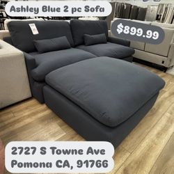 Ashley Blue Sofa 2 Pc 