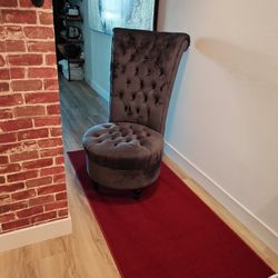 Decorative High Back Velvet Chair