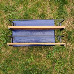 Two Wooden Metal Shelves