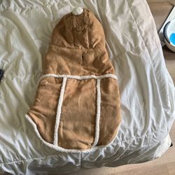 Faux Suede Hooded Dog Jacket 