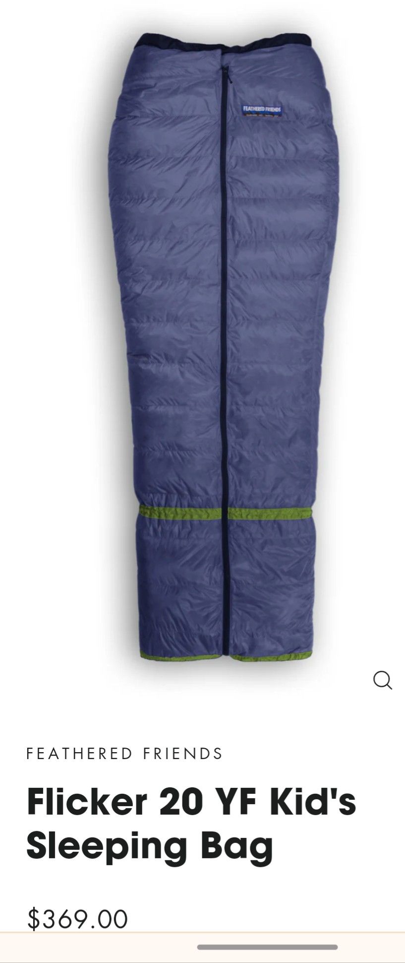 Feathered Friends kids' Flicker sleeping bag