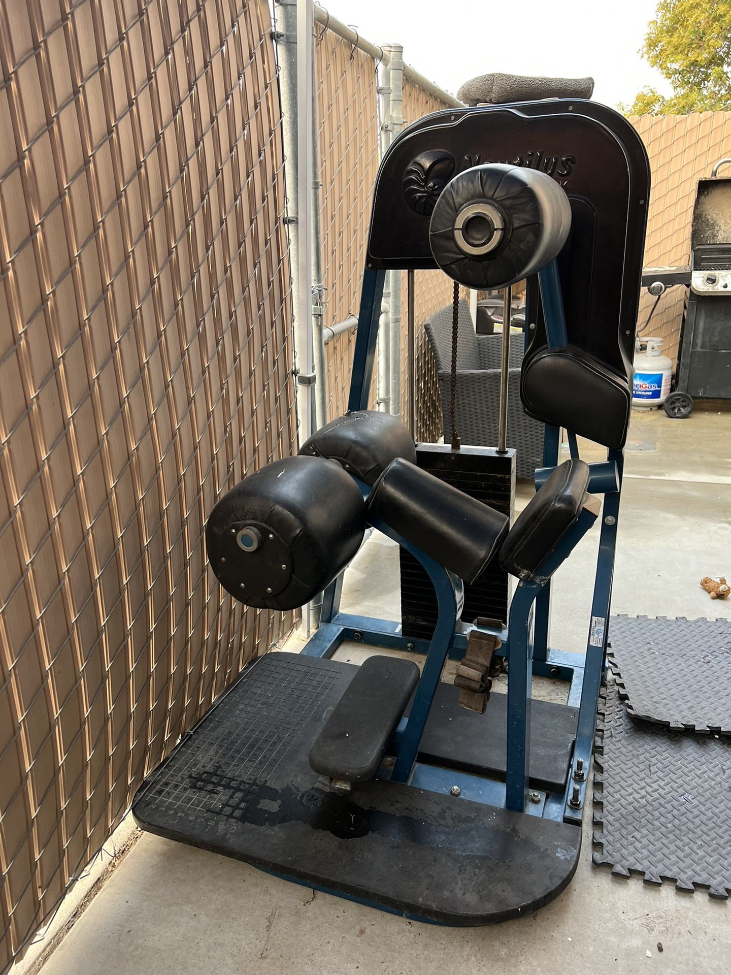 Nautilus Back Machine And Bench Press Rack With Weights