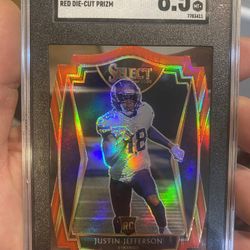 2020 Justin Jefferson #161 Rookie Red Die-Cut Prizm