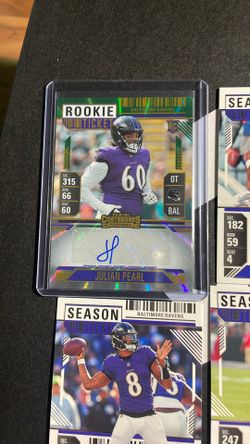 Ravens Julian Pearl Rookie Autograph 4 Card Lot