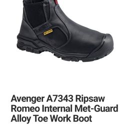 Size 11 Avenger Black Man Steel Toes Work Boots