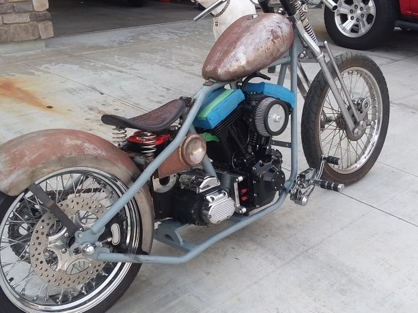 89 Daytec rigid frame Harley Chopper/Bobber with 72 Jammaer front end. HD Twin Cam 88 ALL NEW.