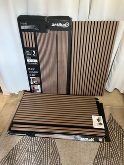 Artika Sonofold / Sonolok 8FT Acoustic Slat Wall Panels – Walnut on Black | New Open Box