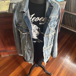 Rare  Element-distressed Denim Jacket -men’s Small