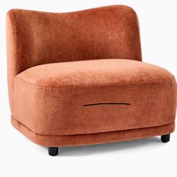 West Elm Mella Chair Distressed Velvet Burnt Umber