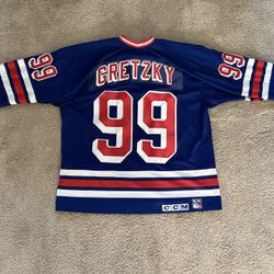 Wayne  Gretzky Vintage CCM NHL Rangers Blue Jersey #99 - XL