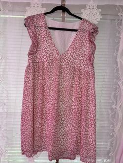 Light, Pink/rose Flowered XL Summer Dress 