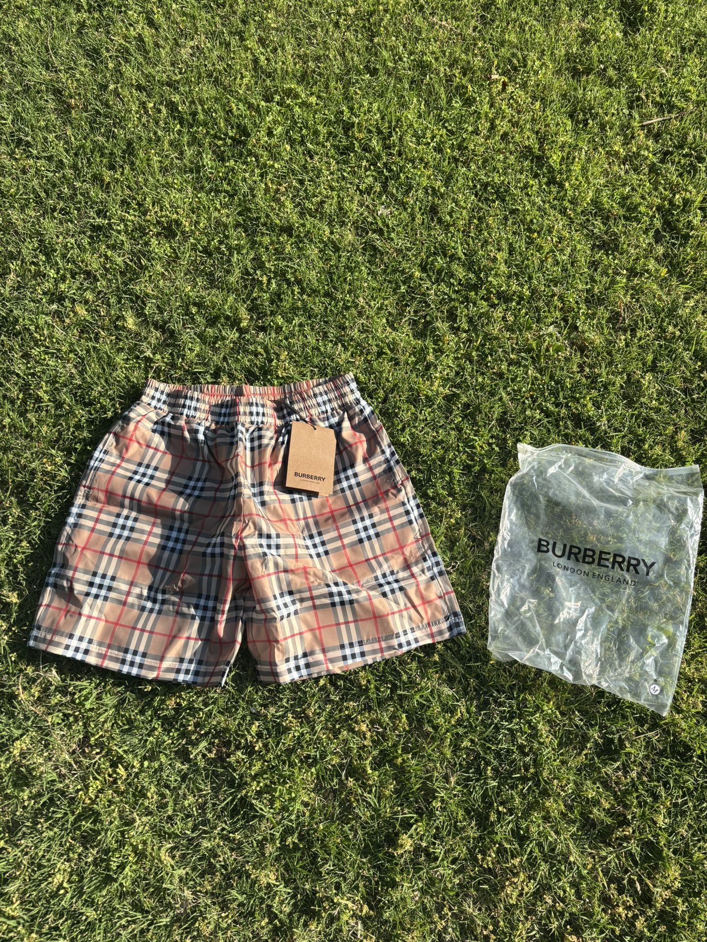 Burberry Pattern Shorts, Size Medium Brand New With Tags