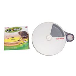 CAT MATE 50 AUTOMATIC FEEDER & CAT'S MEOW MOTORIZED CAT TOY...