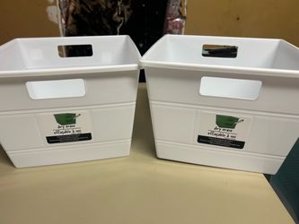 White Dry Erase Storage Baskets – Set of 2