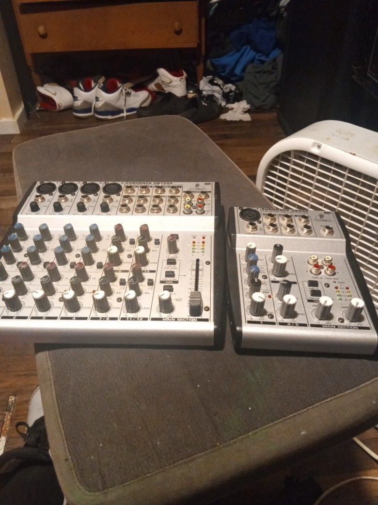 2 Behringer Mixer Boards No Power Supply  60 Bucks