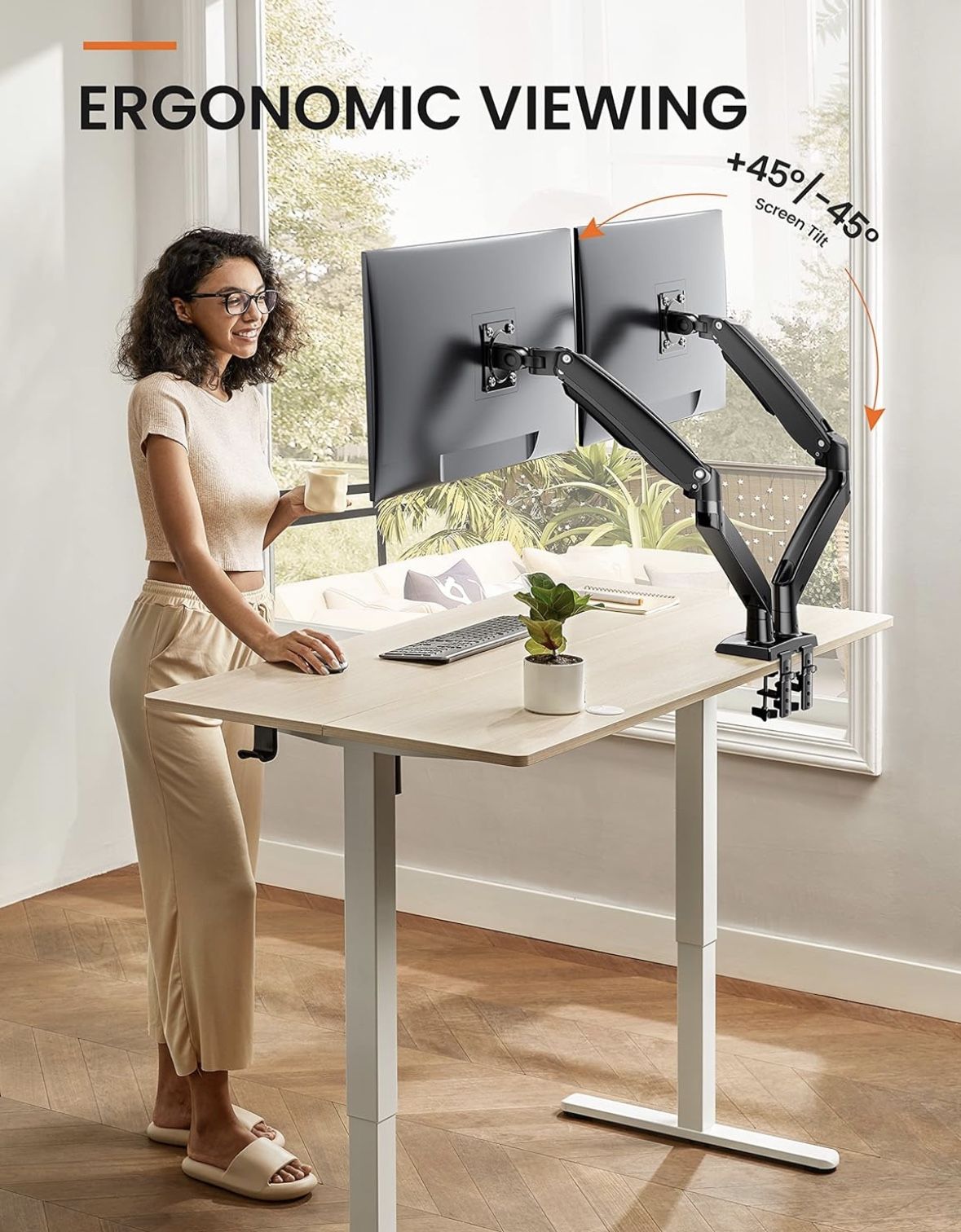 Computer Dual Monitor Stand Mount - Work From Home