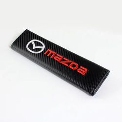 Brand New Universal 2PCS MAZDA Carbon Fiber Car Seat Belt Covers Shoulder Pad